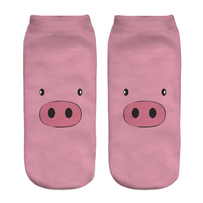 2018 nouvelles chaussettes imprimées 3d blanc animal cochon unisexe chaussettes mignon Mujer unisexe mode Sox catton chaussettes drôles pour les femmes