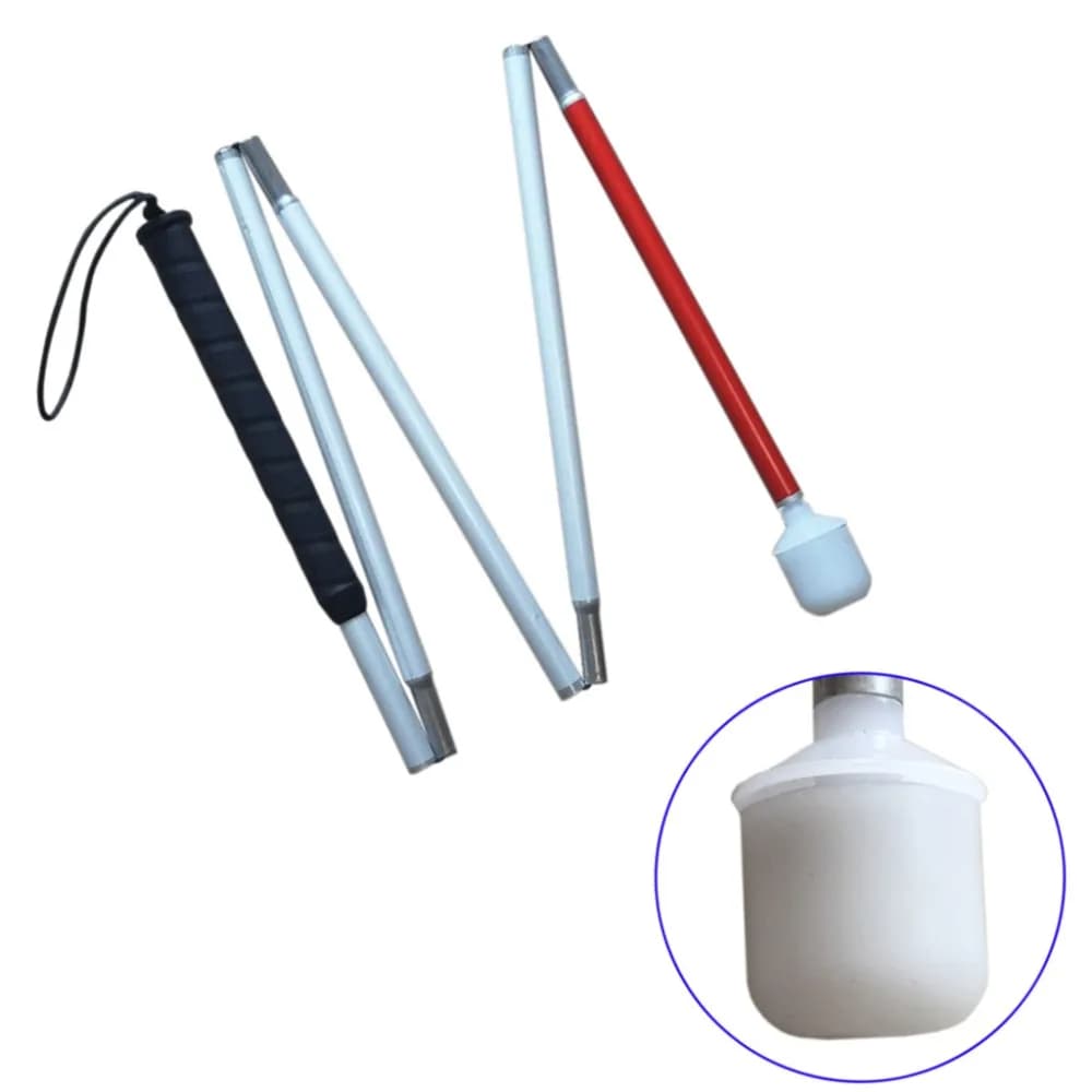 Canne pliante de mobilité en aluminium pour store, poignée noire, 105cm-155cm, se replie en 5 sections