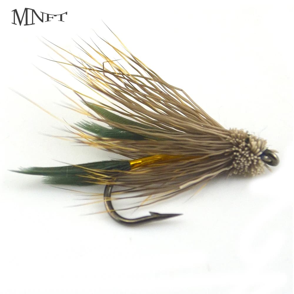 MNFT 10 pièces 6 # Brown Muddler Minnow hameçons à mouche sèche pêche truite saumon mouches sèches hameçon leurres