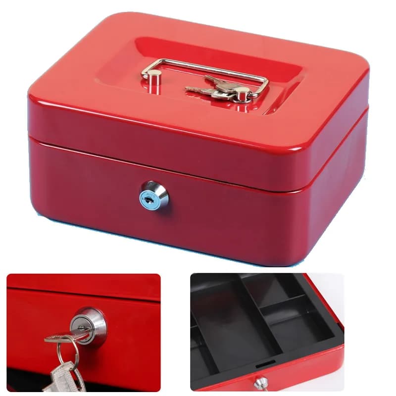 Mini tirelire en métal verrouillable, serrure à clé, mot de passe, petite pièce de monnaie, tirelire, pot, coffre-fort, sécurité de dépôt, 6"