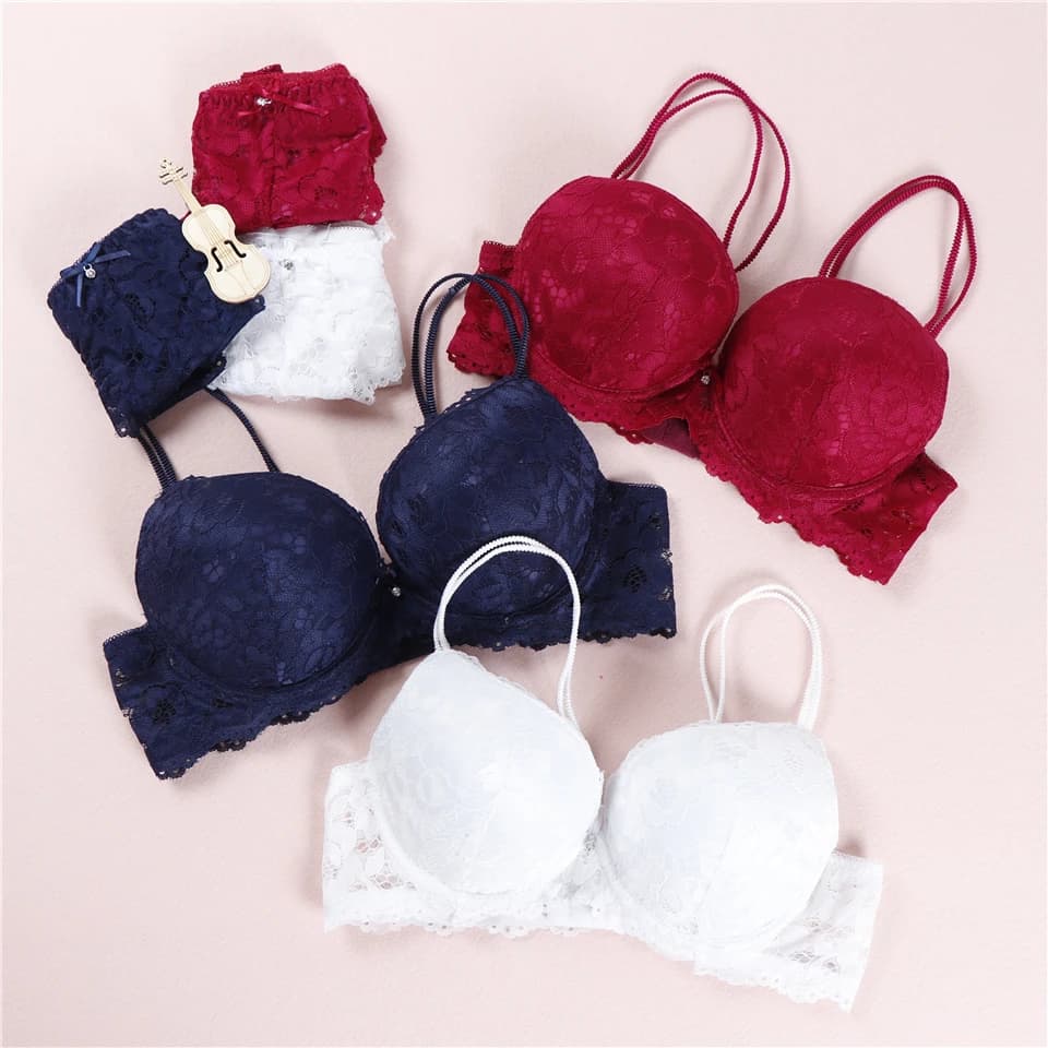 Nouveau Sexy Floral Sexy dentelle ensemble de soutien-gorge Push up Lingerie femmes ensemble de sous-vêtements intimes broderie Multi couleurs intimes