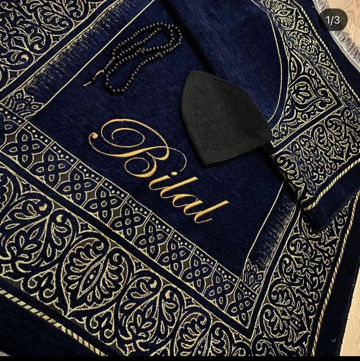 Ensembles musulmans personnalisés pour hommes, polymères de prière personnalisés, Gebedskleed Islam, nom personnalisé, brodé Lea, mari, fête des pères, Eid Ramadan, cadeau