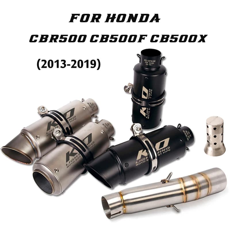 Silencieux d'échappement modifié, DB Killer, 51mm, Slip-On, pour Honda CBR500R, CB500X, CB500F (2013 – 2019), Tube central, pour moto