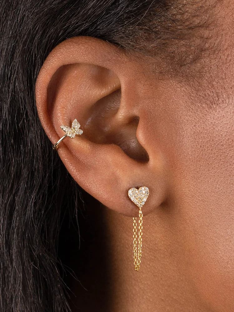 CRMYA – boucles d'oreilles pendantes en forme de cœur, bijoux en zircon cubique, argent et or, vente en gros