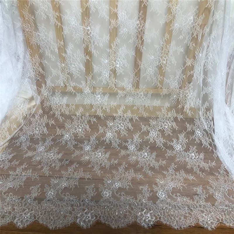 Tissu dentelle à cils blanc neige, fournitures bricolage, accessoires de couture (3 M/Lot)