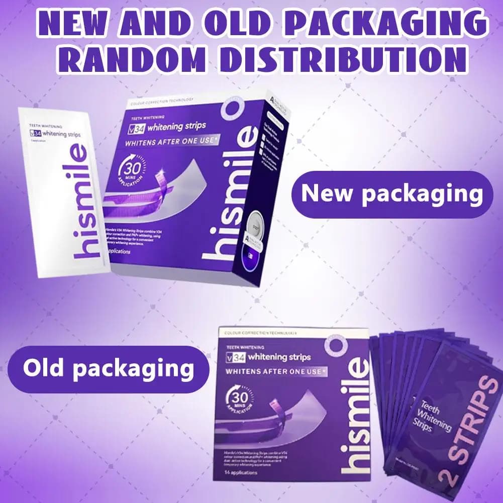 Complete V34 Purple Oral Care Combo Includes Whitening Strips Toothpaste For Daily Plaque Clean And Teeth Brightening