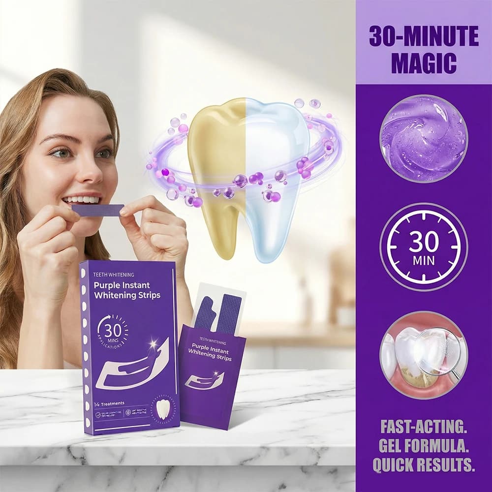 Teeth Whitening Strips Cleaning Dental Yellow Plaque Stains Removal Bleacher Restore Bright Tooth Oral Hygiene Care