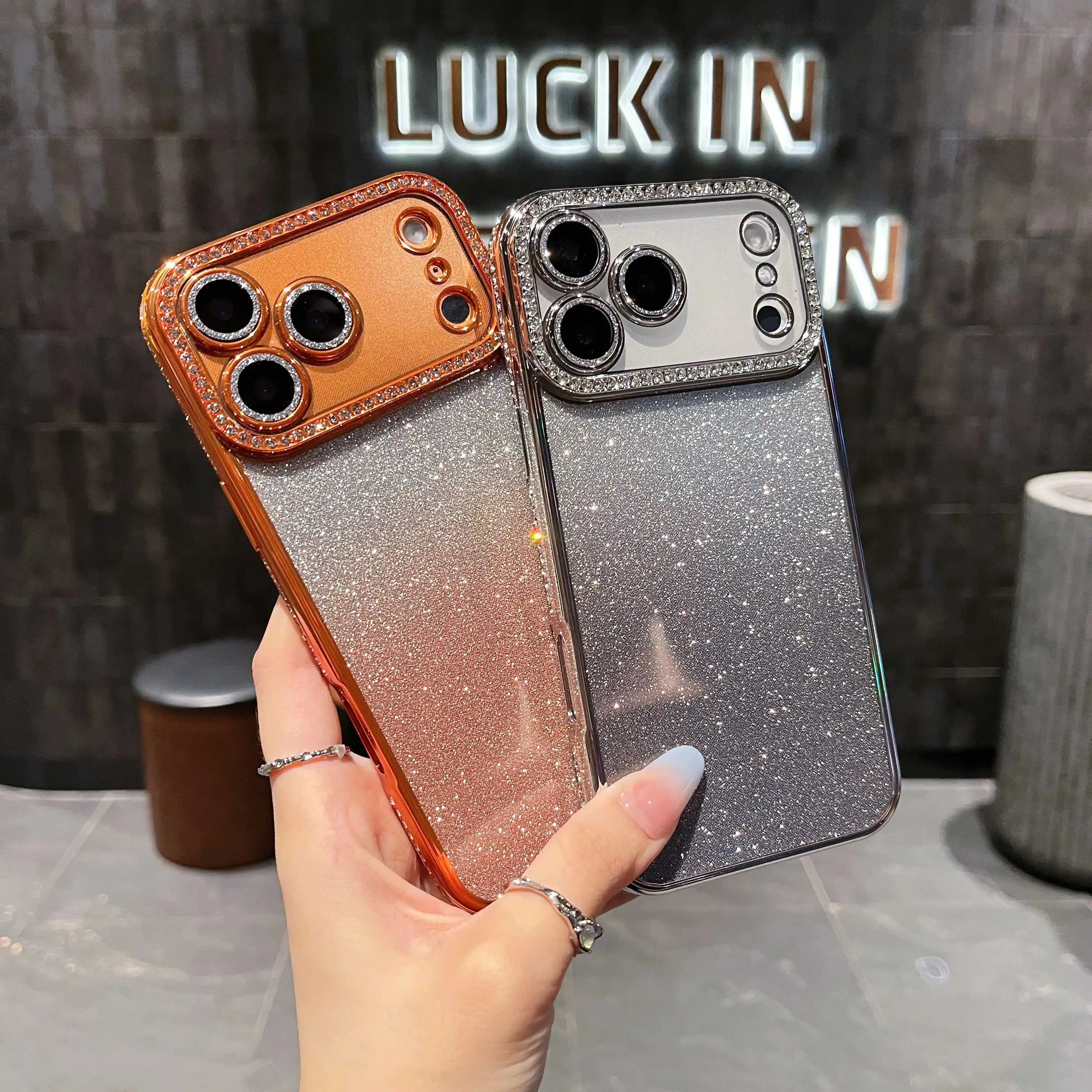Fashion Dia Glitter Case For Iphone Air 17 16 15 14 13 12 11 Pro Max Plus Shockproof Women Phone Protection