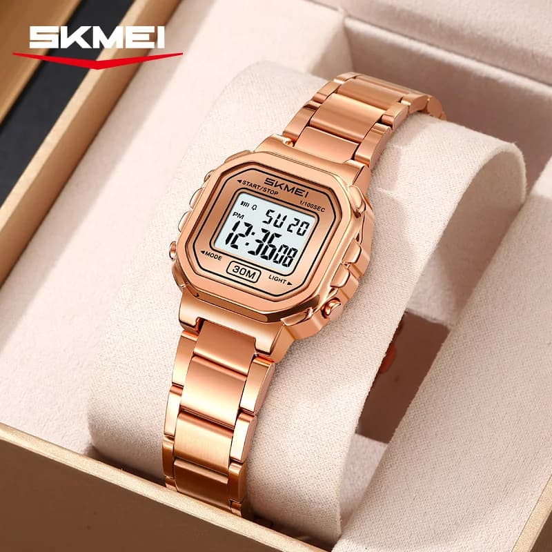 Luxury Fashion Sport Waterproof Electronic Watch Women Digital Watch Girl Stainless Steel Lady Clock Reloj Mujer