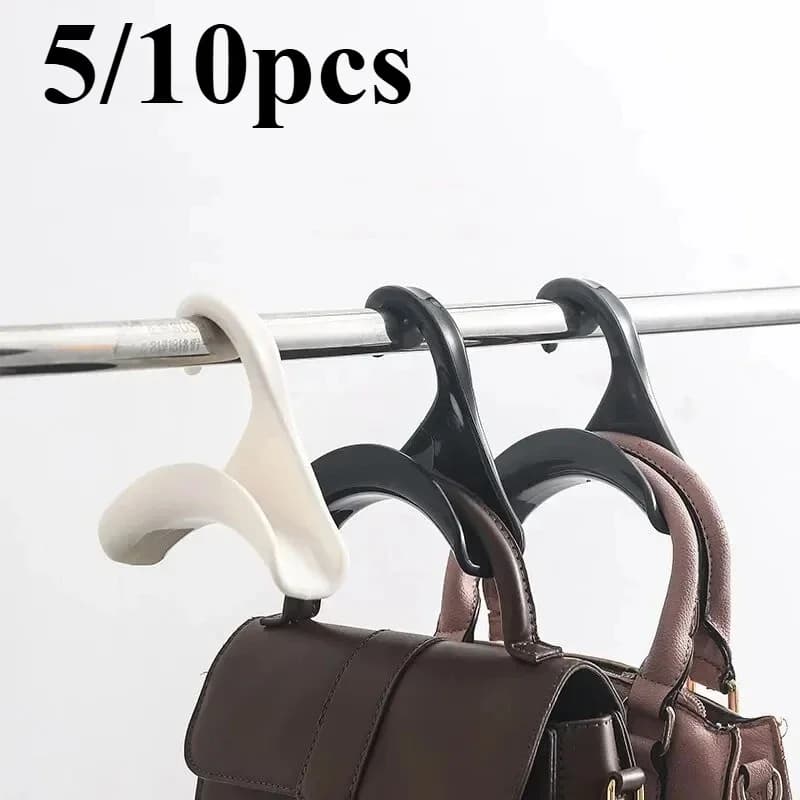 10/5pcs Bag Hanger Hook Handbag Hat Scarf Storage Rack Wardrobe Backpack Hook Handbag Holder Storage Rack Organization