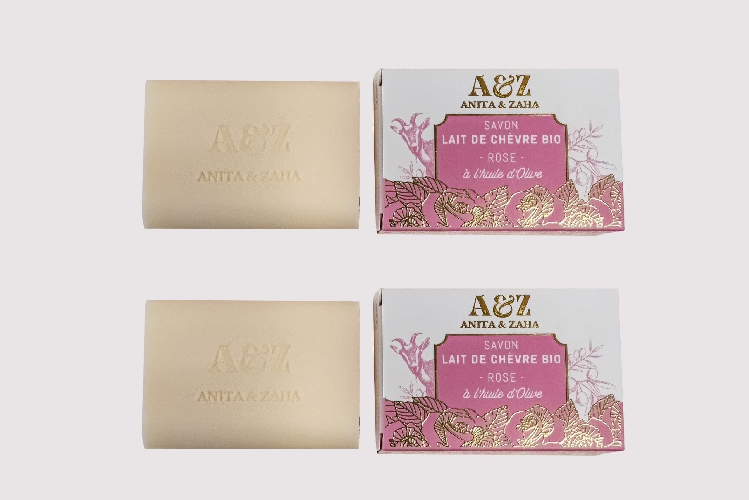 Savon au Lait de Chèvre Bio Rose - Produits Duo
