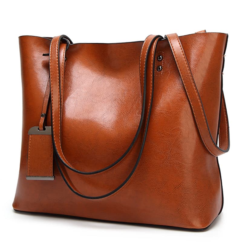 Women's Bag Fashion Tote Bag Retro Oil Leather Large Capacity Shoulder Portable One Piece Dropshipping
