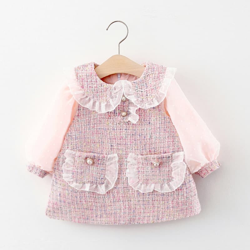 Girls Small Fragrance Dress Autumn Baby Girls Long Sleeve Children's Dress