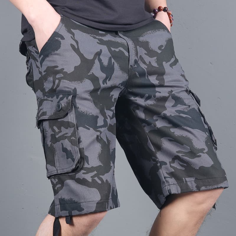 Summer overseas camouflage capris men's loose multi pocket work shorts