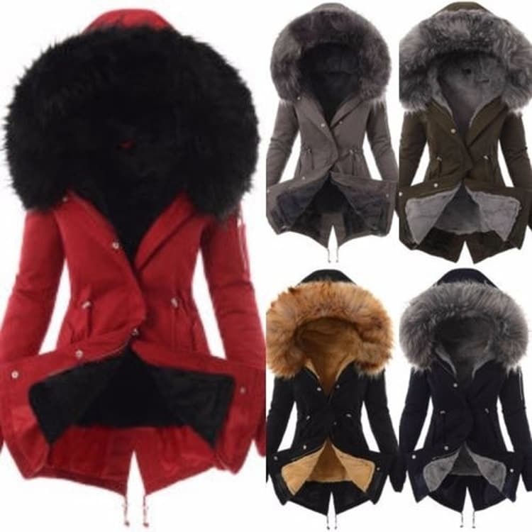 Women's Coat With Padded Collar