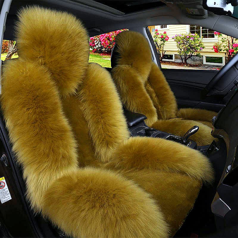 Car Winter Wool Front Single Piece Universal Seat Cover Plush Cushion
