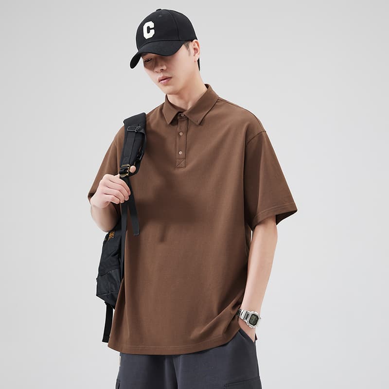 Summer Lapel Polo Shirt Men, Short Casual Loose Fitting Business Solid Color Half Sleeved Trendy And Versatile Leading