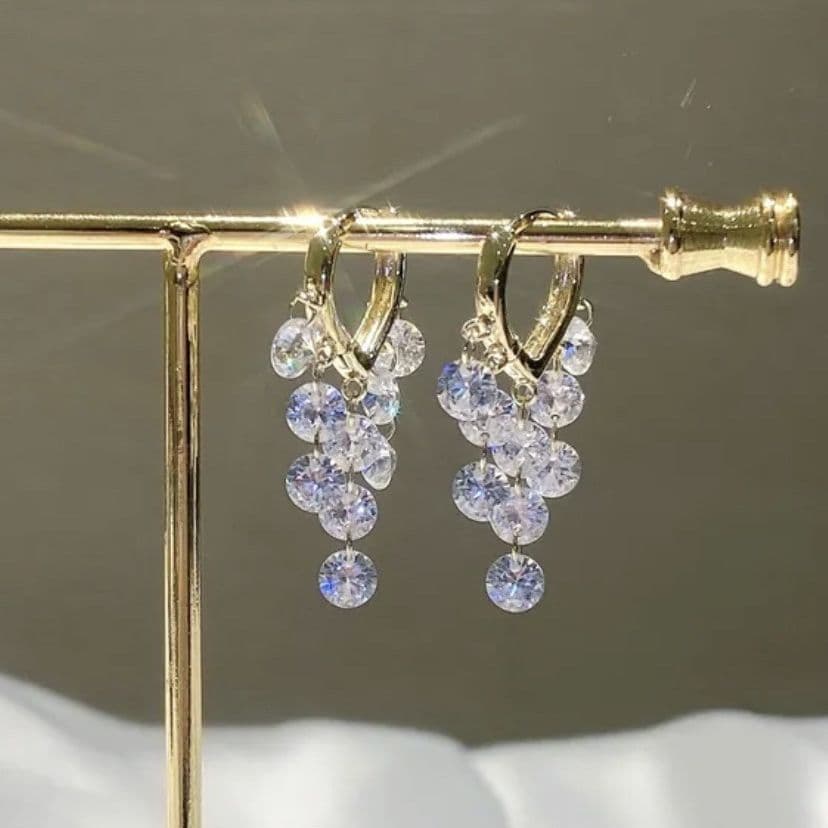 Translucent Crystal String Trendy Popular Elegant Fairy Earrings For Women Tassel Heart Shape