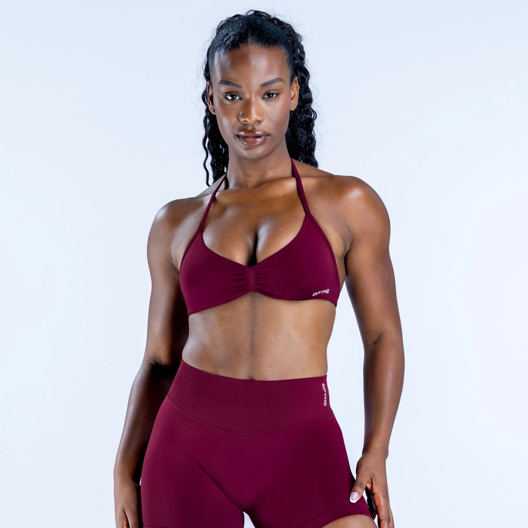 Seamless High-Impact Sports Bra – Ultra-Fine Matte Nylon, Halter Neck & Elegant Back Design, Maximum Support For Running, Yoga & Gym