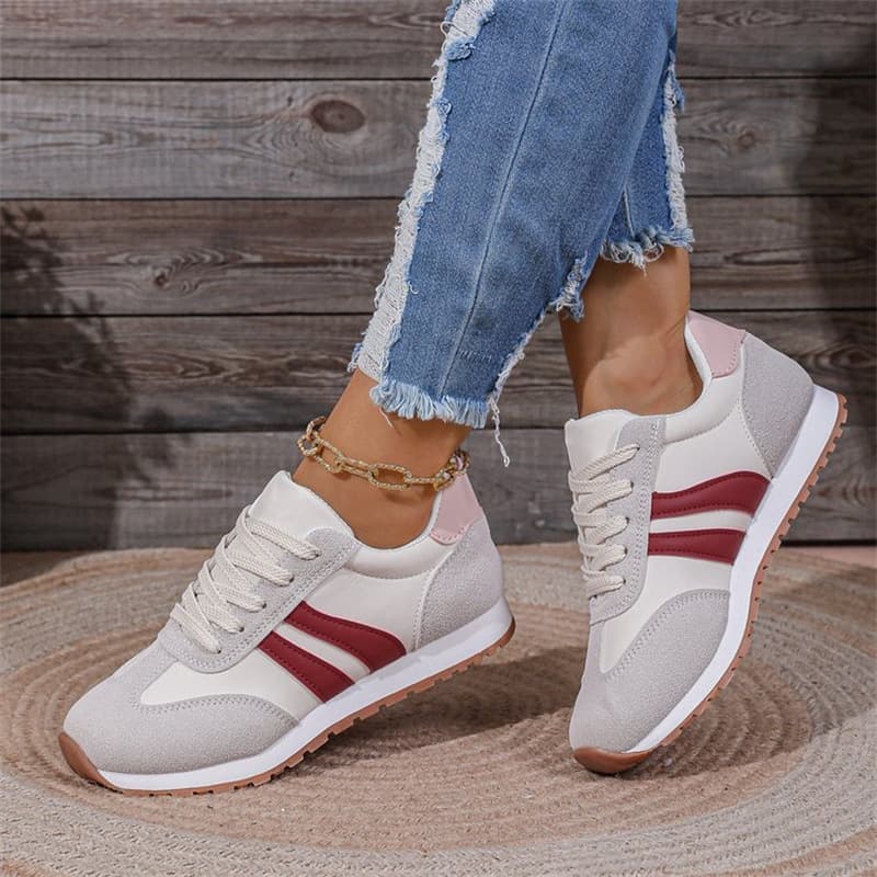 Large-Size Women's Casual Breathable Sports Shoes Fashion Travel Running Light Synthetic Upper Color Match