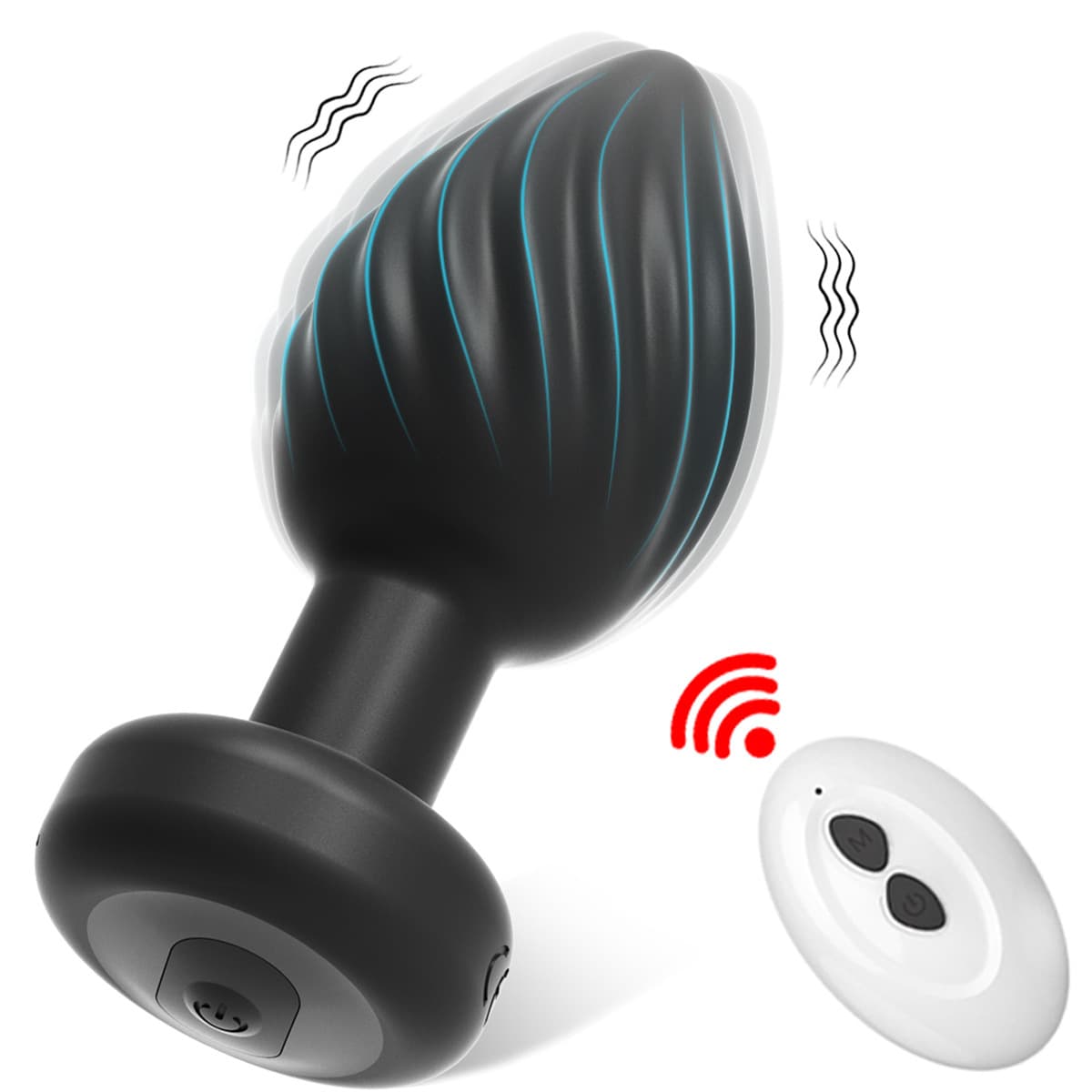 Remote-controlled Unisex Anal Plug With Silicone Spiral Pattern, Prostate Massager, Adult Sex Toy, Waterproof