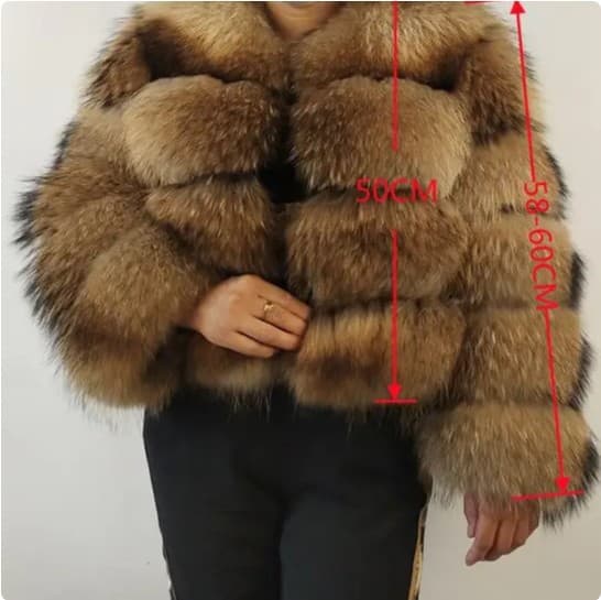 Vêtements pour femmes manteau de fourrure patchwork de fourrure de raton laveur manteau de fourrure pour femme