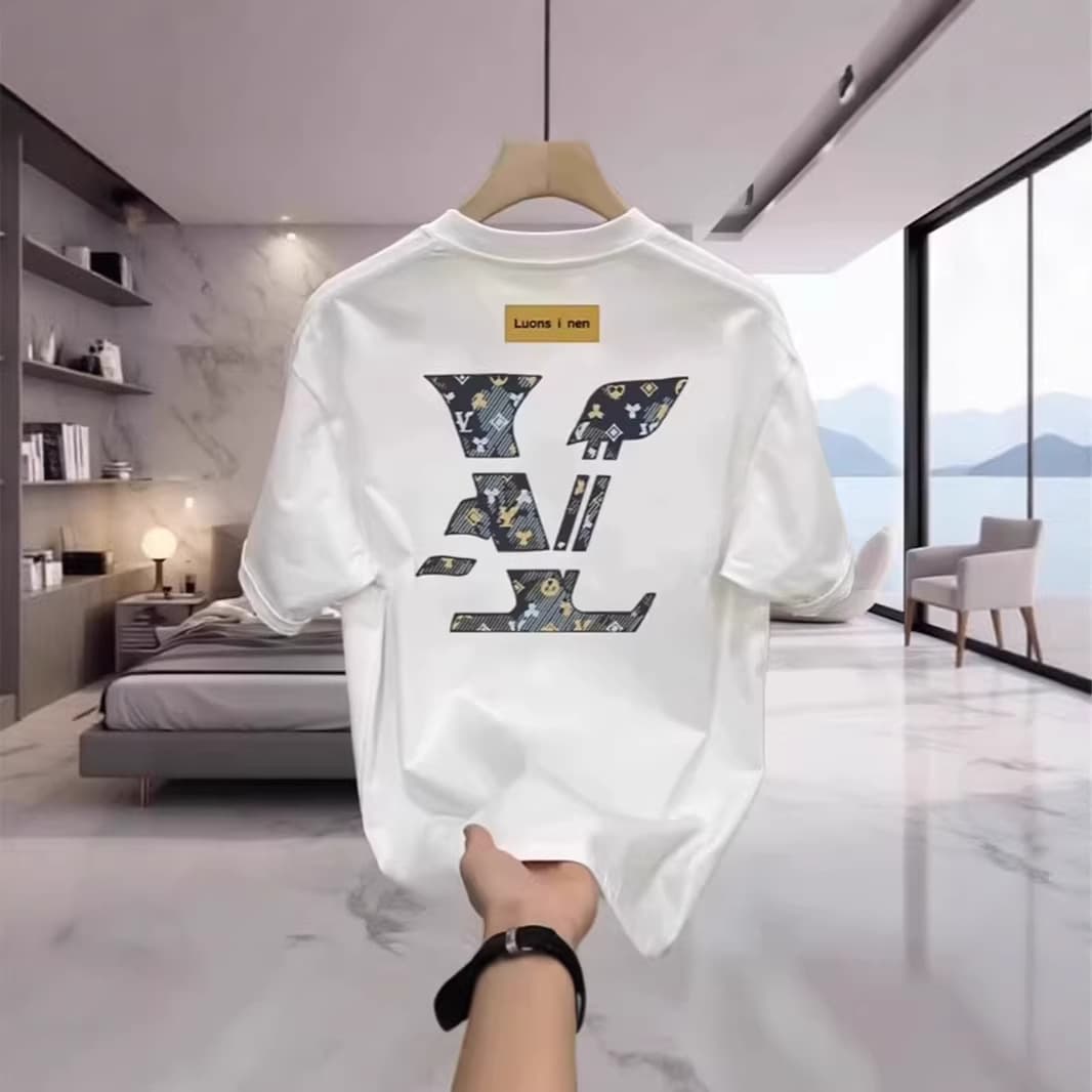 Premium Cotton Men's T-Shirt - Oversized Fit With Minimalist Print (Black/White, S-5XL)