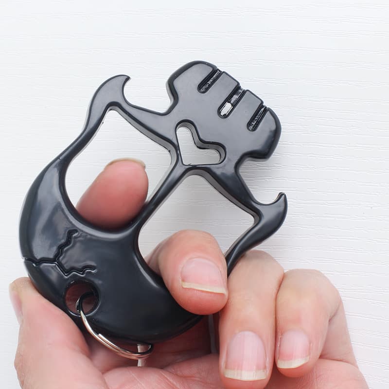 Tiger Defense Two Finger Reinforced Fist Buckle Self Defense Keychain Combat Hand Support Sports Outdoor Camping Hiking