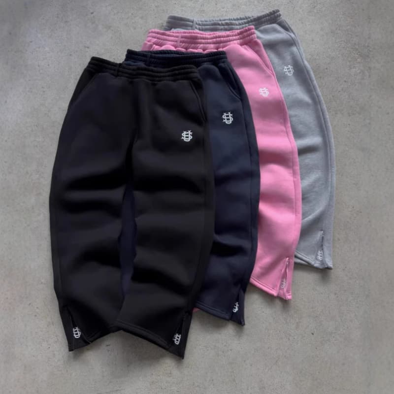 Men's Clothing Street Trend Hip Hop Casual Elastic Waist Zipper Loose Solid Color Sports Casual Pants
