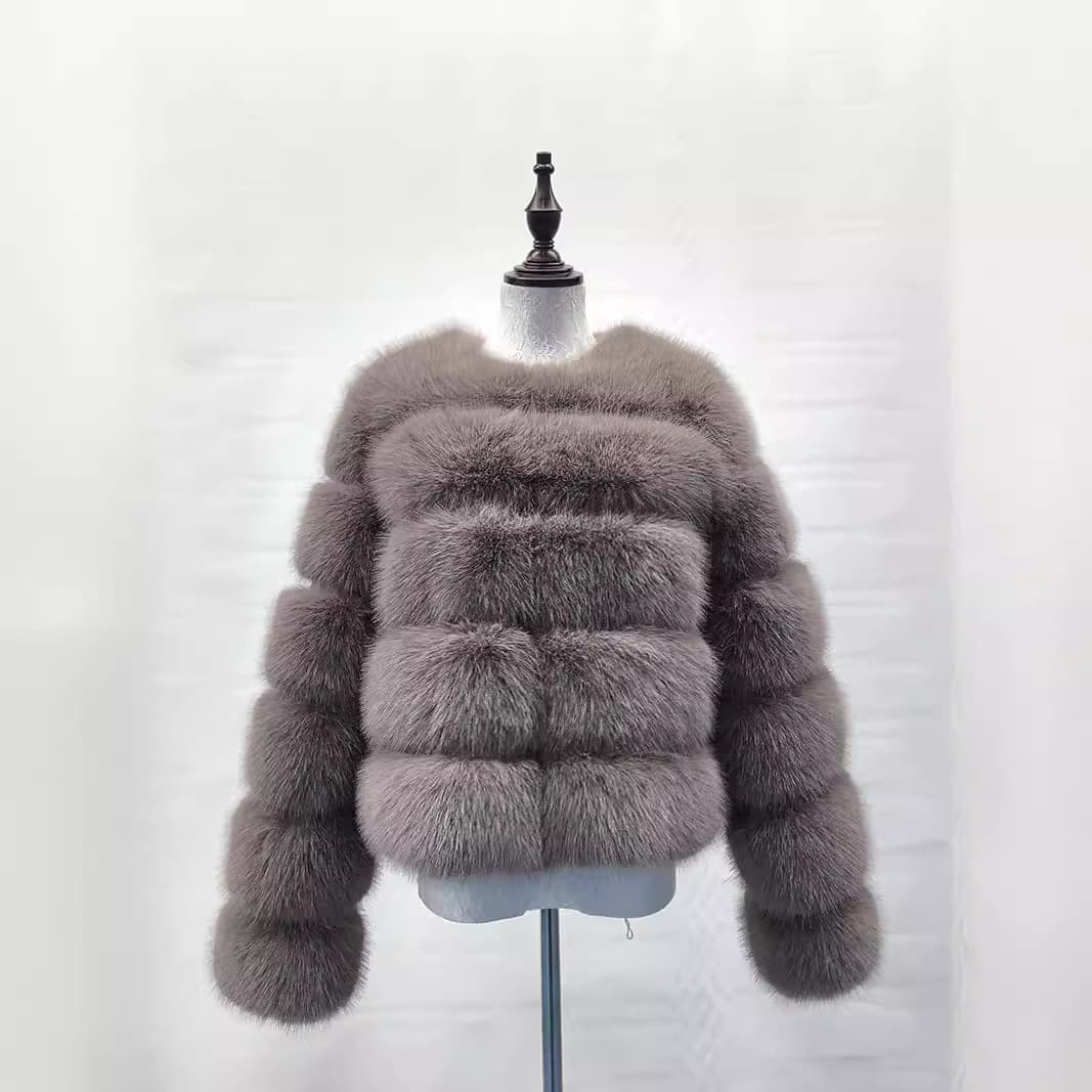 Women's Clothing Fur Splicing Fur Coat Women's Style Casual Long Sleeve Winter Warm Fur Coat
