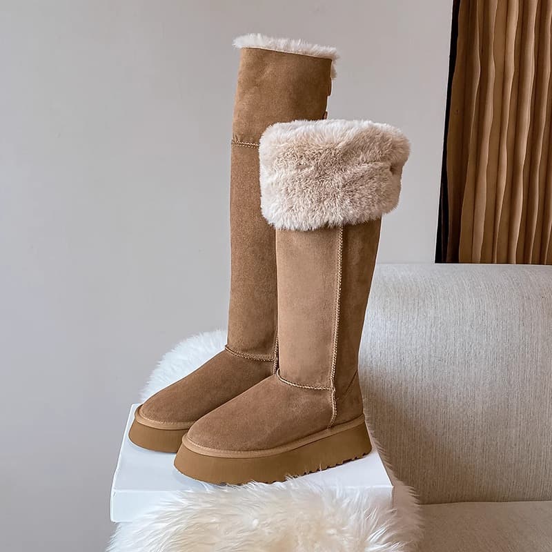 2023 New Over Knee Boots Thick Sole Versatile High Sleeve Boots