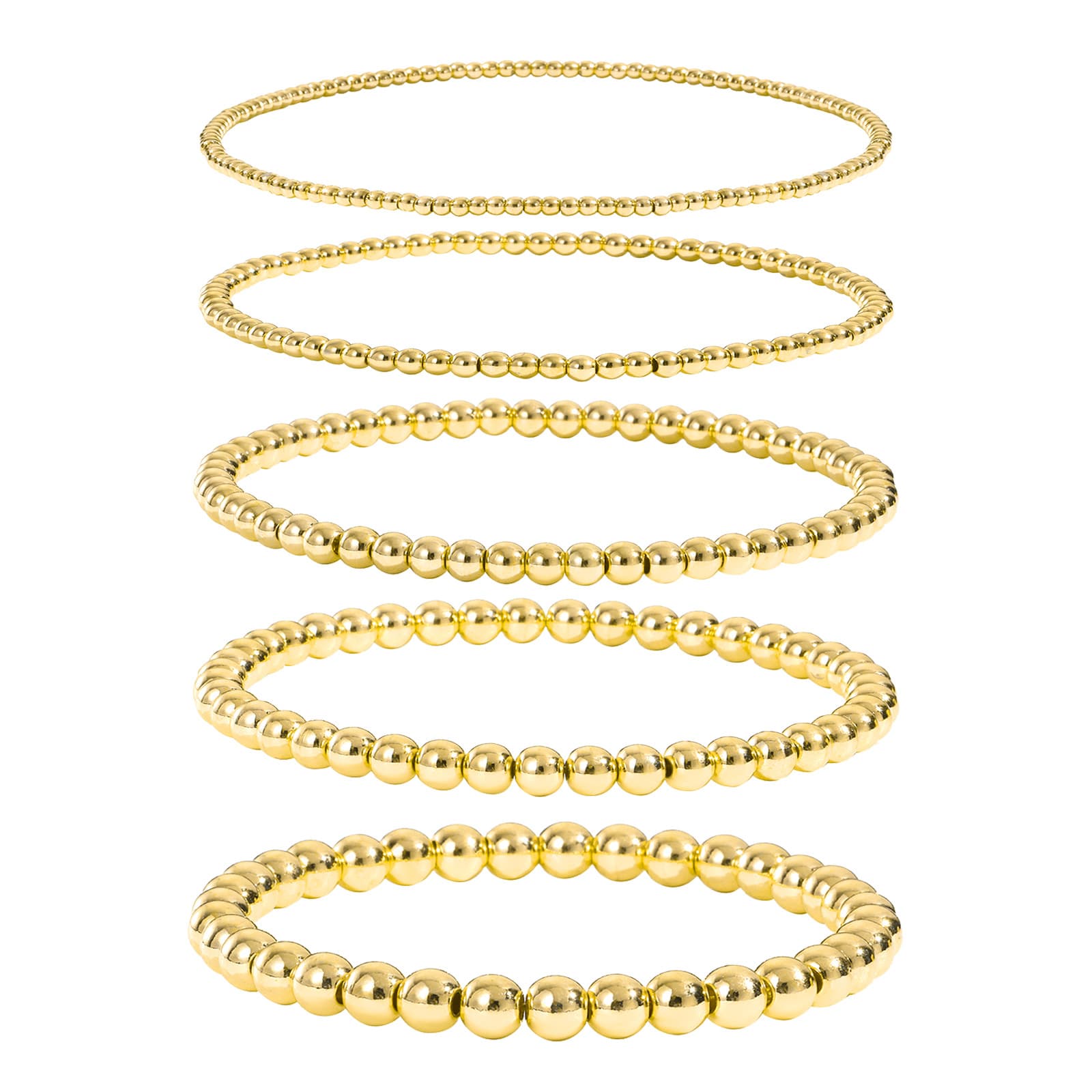 Bracelet Women's 18K Gold String Copper Bead Elastic Bracelet Bracelet Set