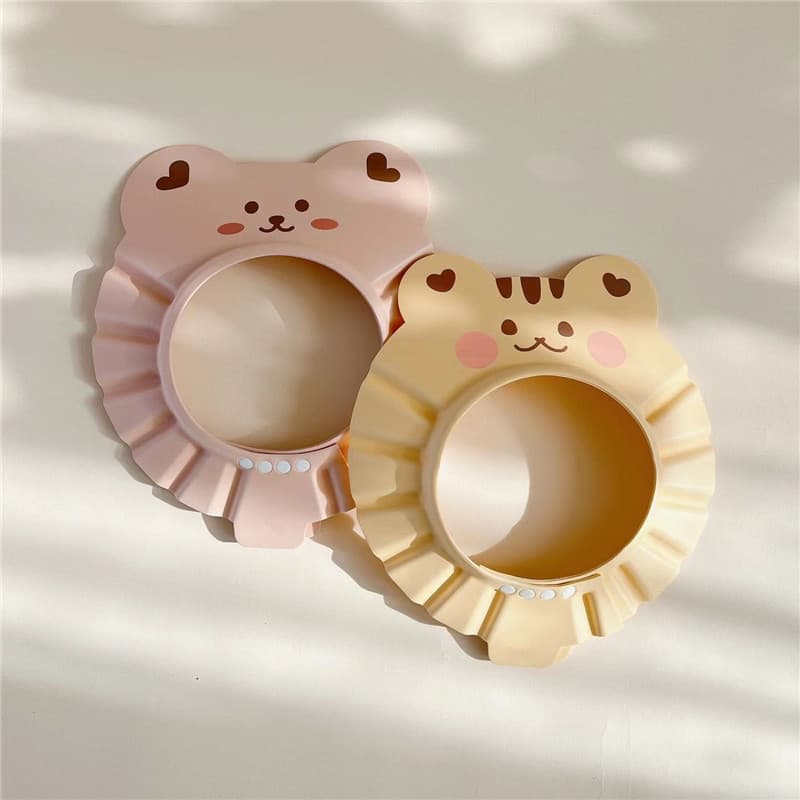 ins Korean Baby Shower Bath Hair Washing Tool Children's Bear Waterproof Ear Protection Cap Adjustable