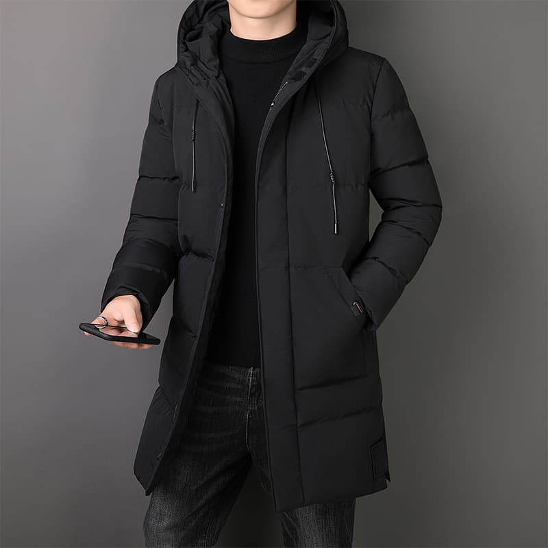 Long Men's Plus Size Warm Winter Coat Thick Middle-Aged New Style Medium Long Cotton Jacket Men