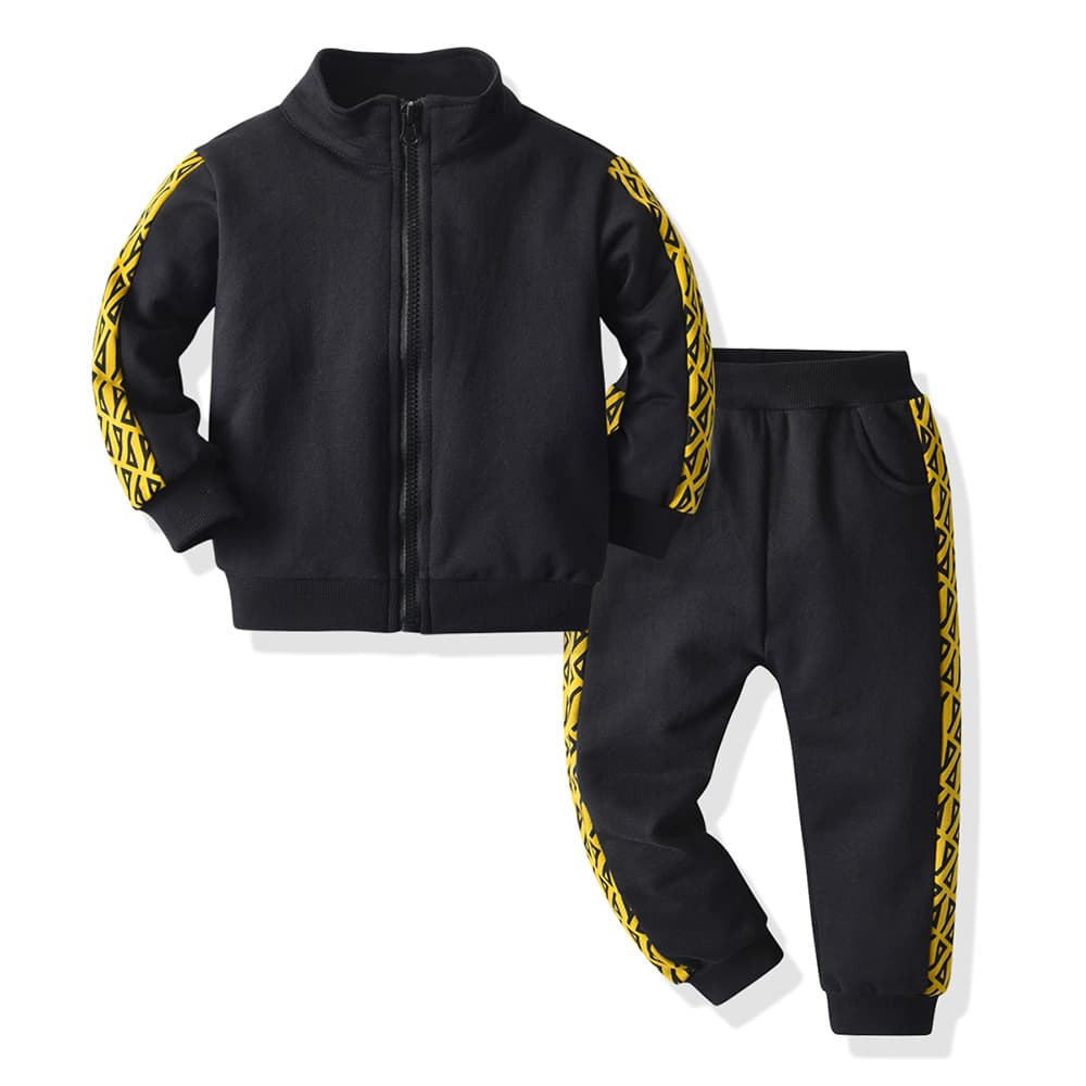 Children's Clothing Autumn Zipper Jacket Sports Sweatshirt And Sweatpants Two Piece Set