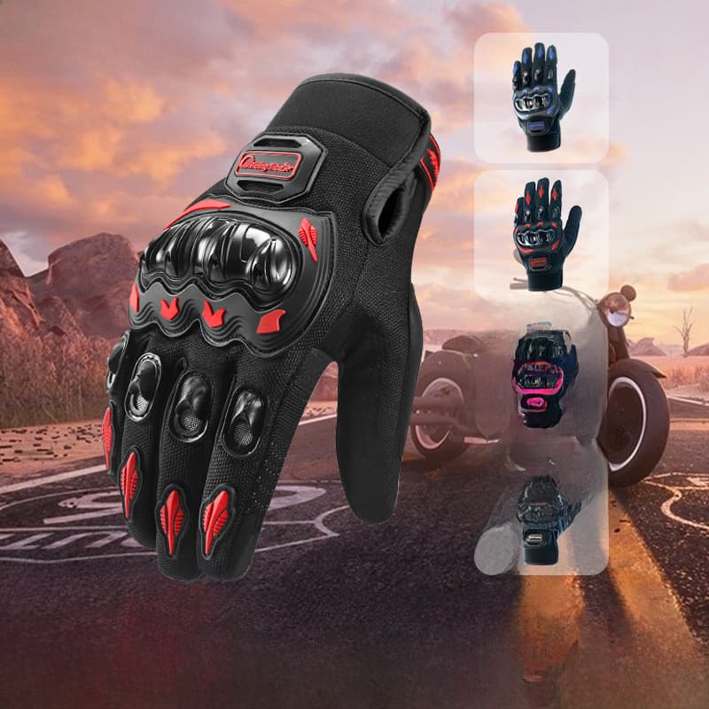 Motorcycle Riding Gloves Summer Men's And Women's Anti-fall Self-propelled Motorcycle Full Finger Touch Screen Waterproof Four-season Three-dimensiona