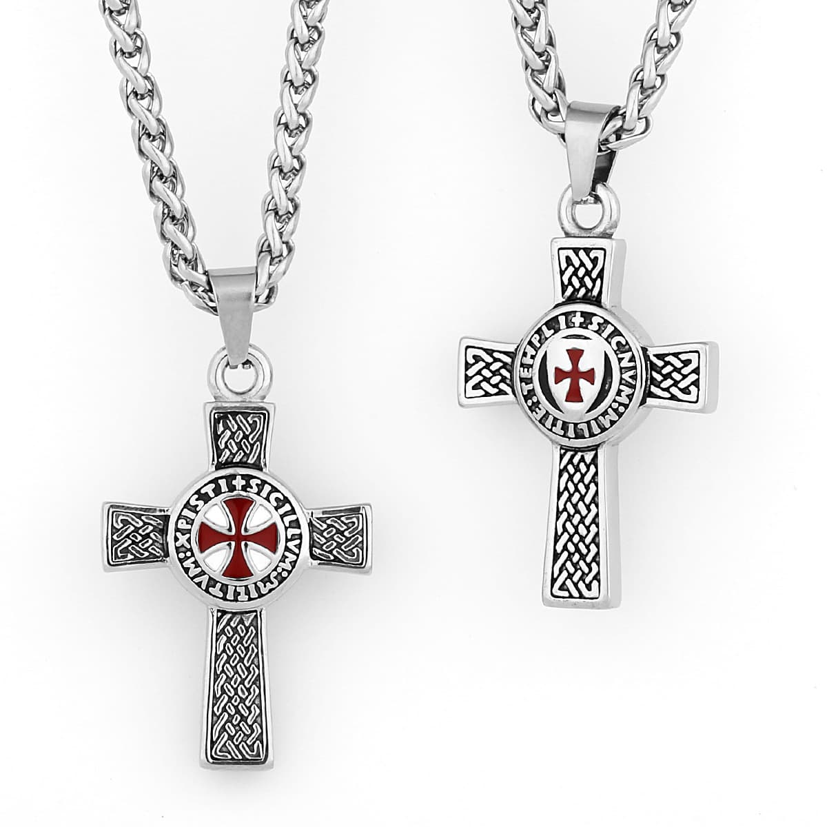 Crusader Masonic Titanium Simple Cross Men's Fashion Stainless Steel Pendant Necklace