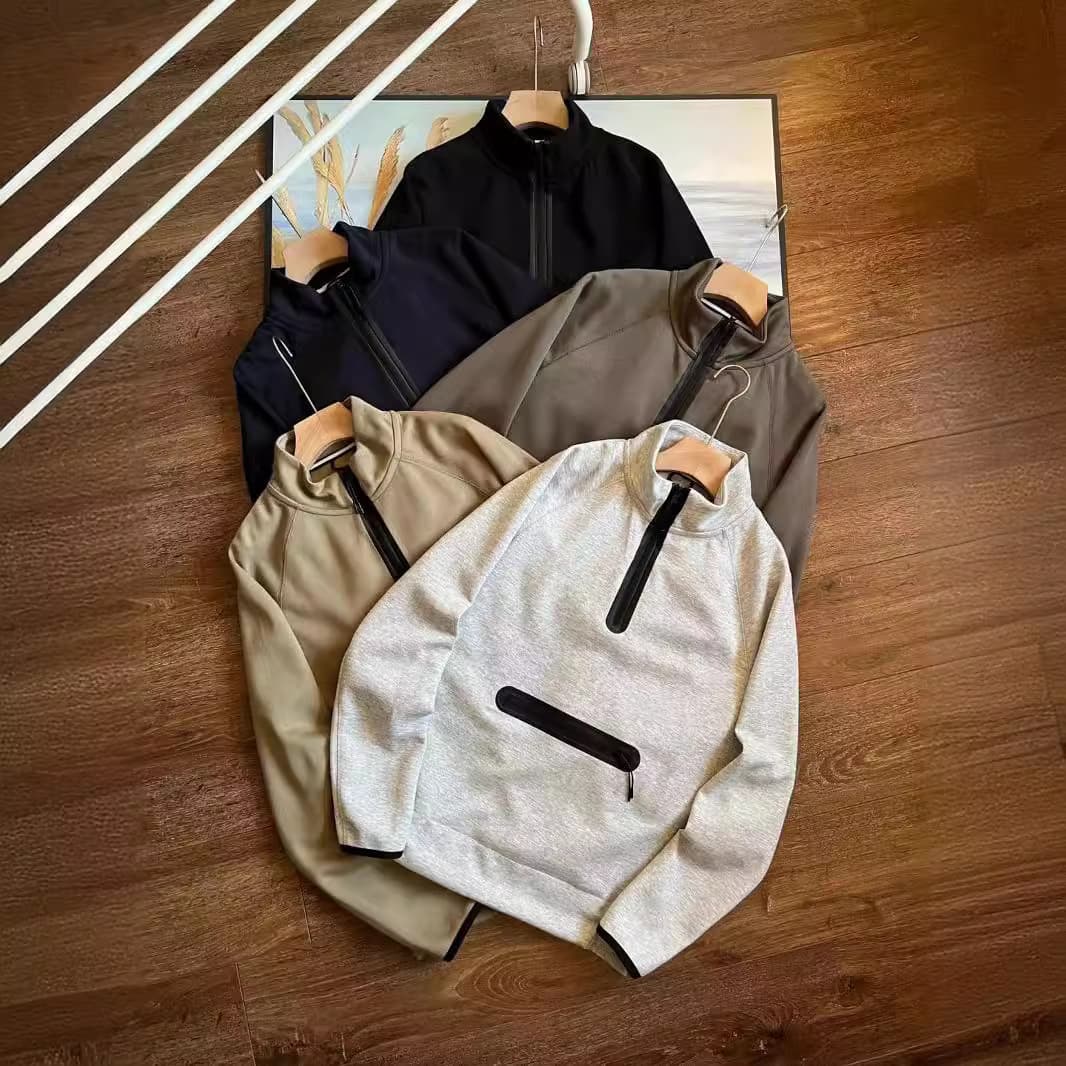 Men's Half Zipper Sports And Leisure Stand Up Collar Hoodie 998