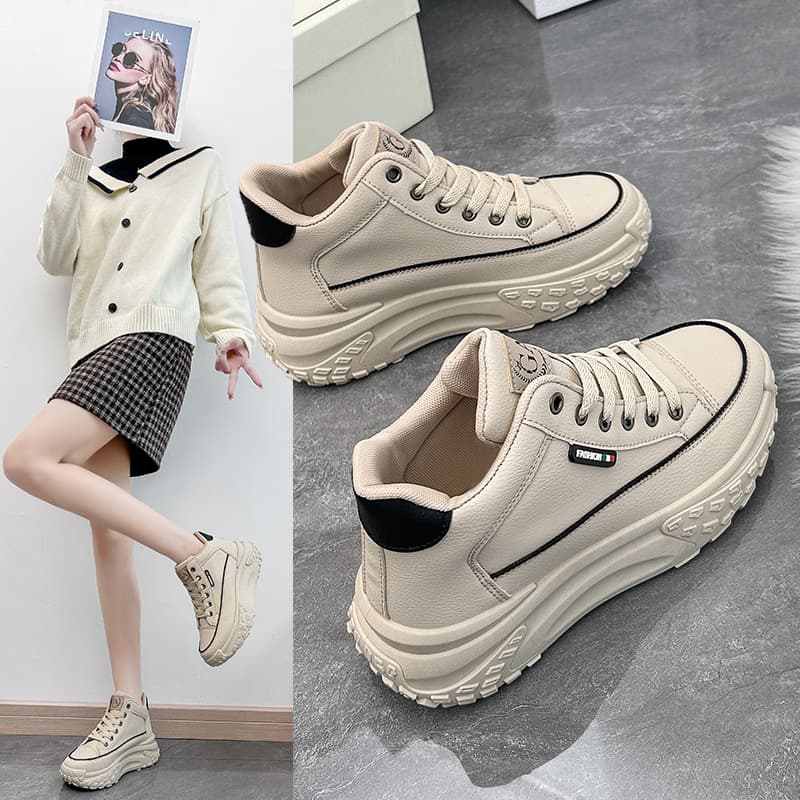 INS Korean Thick Sole Dad's Shoes 2023 Autumn New Street Shoot Student Running And Sports Shoes Increase Leisure