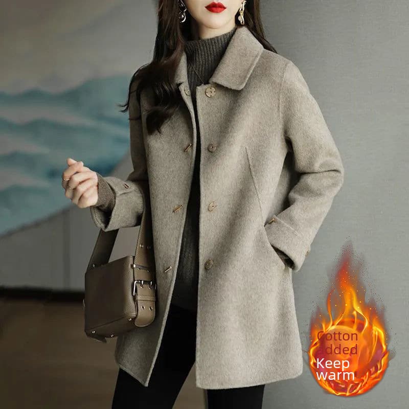 New Women's Fashion Small Casual Slim Versatile High-end Cotton Wool Coat Trendy Jacket