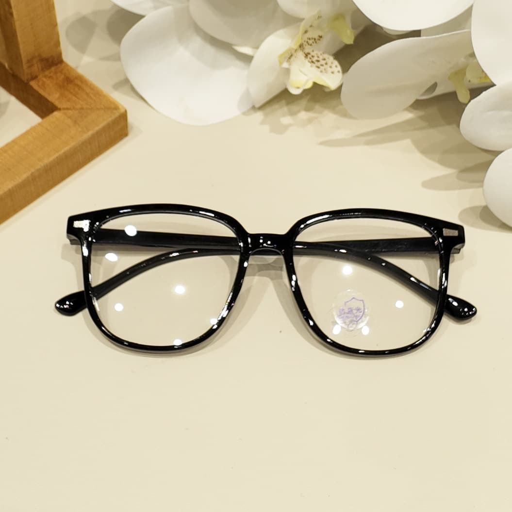 Versatile Minimalist Square Stud Plain Women, Internet Celebrity INS Style, Decorative Large Frame Glasses, Korean Version, Cold Tea Bare
