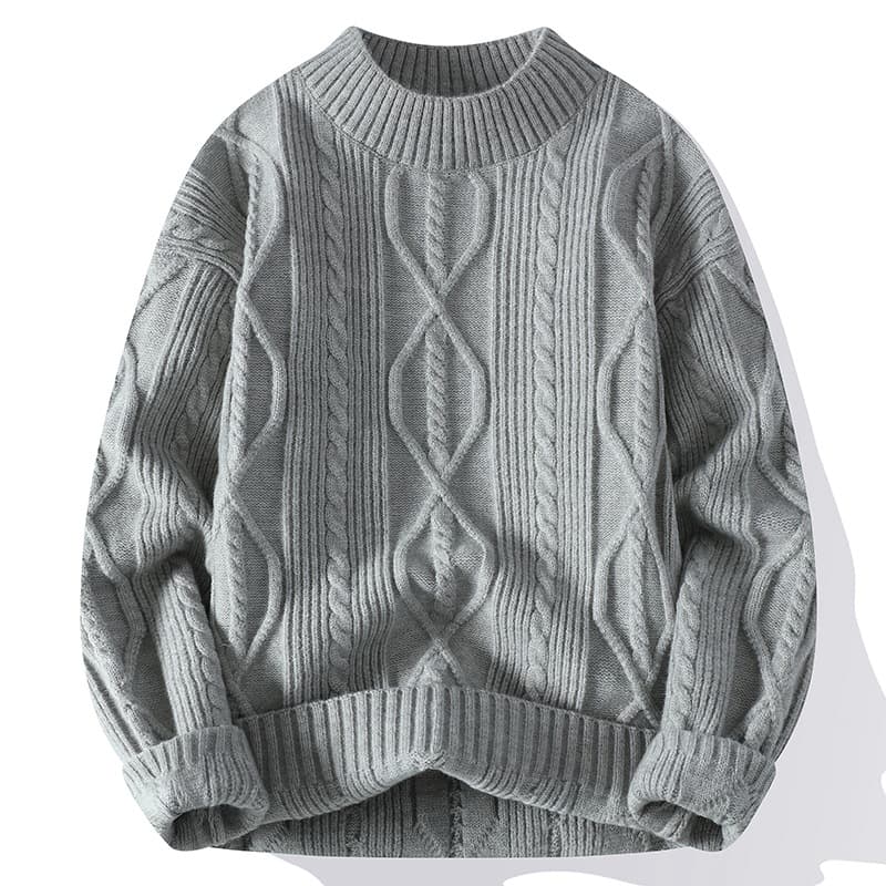 Men's Autumn And Winter New Knitted Sweater, Fashionable And Warm, Solid Color Pullover, Slim Fit Sweater, Base Sweater