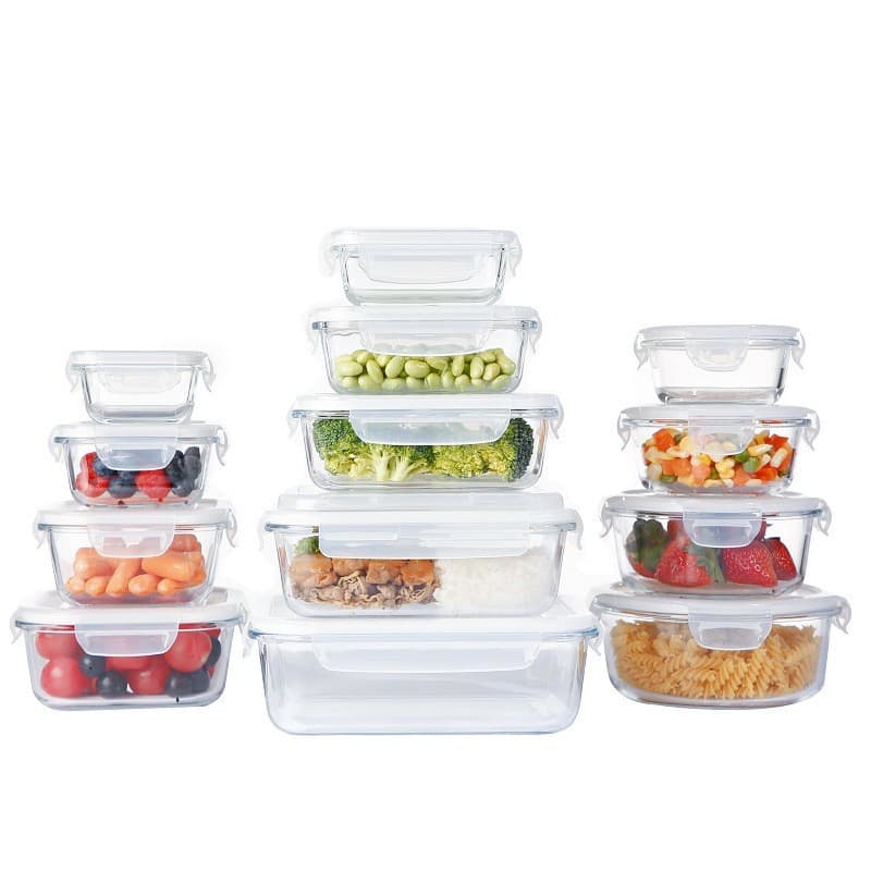 Student Lunch Box Glass Bowl Can Be Heated In The Microwave Rectangular Lunch Box Office Worker Lunch Box Home Fresh Keeping Box