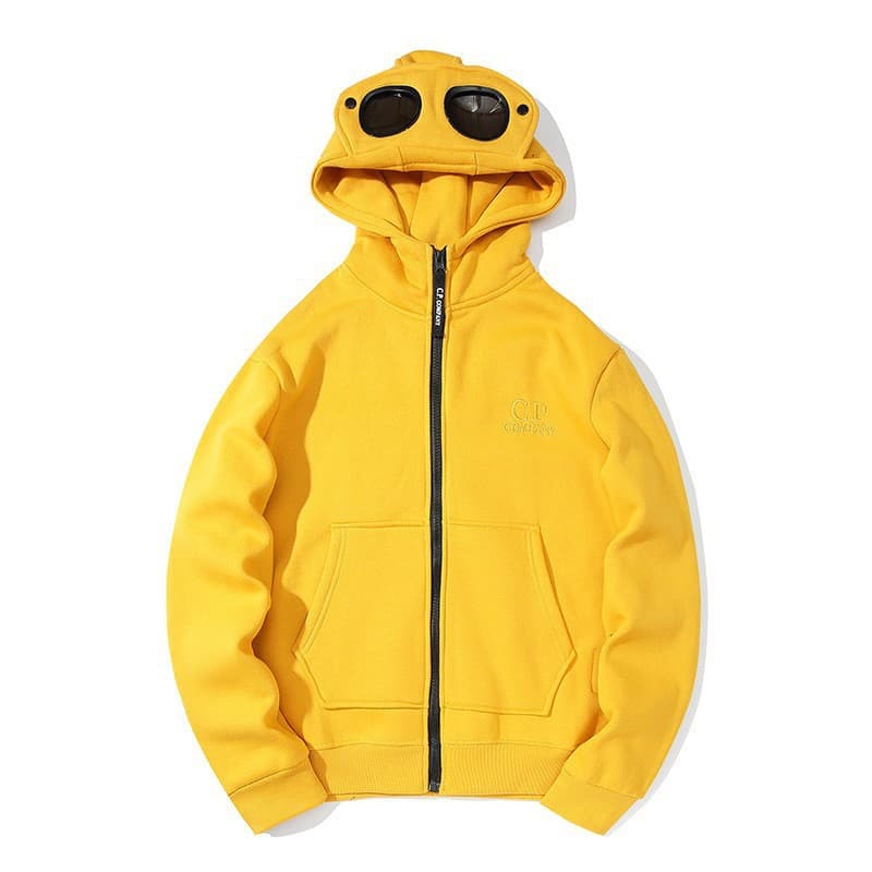 Sweat à capuche pour hommes, marque tendance, printemps automne hiver, lunettes CP pour couple avec lentilles circulaires et sweat à capuche zippé