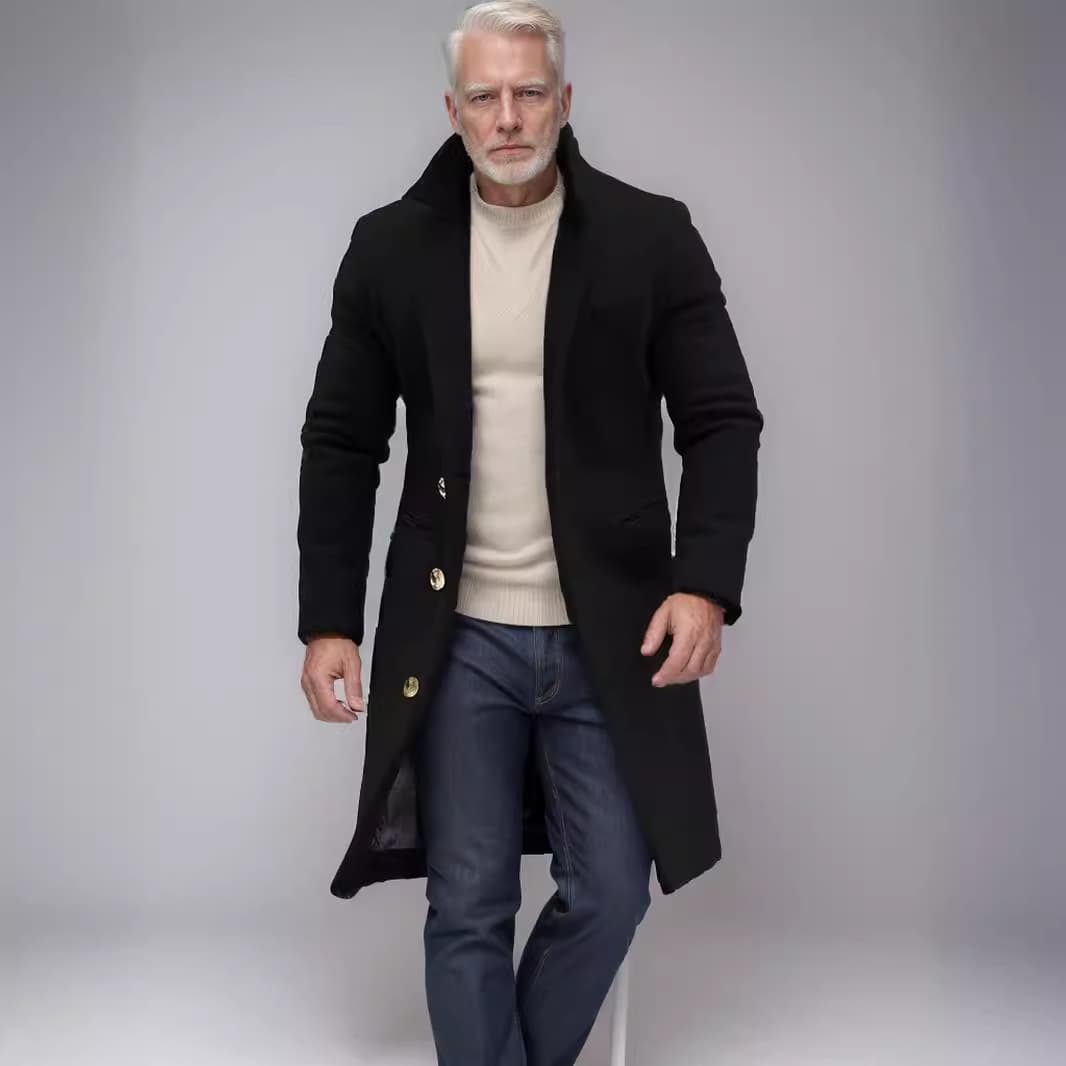 Men's Clothing Woolen Coat For Men Woolen Mid Length Windbreaker Jacket Multi Color And Multi Size