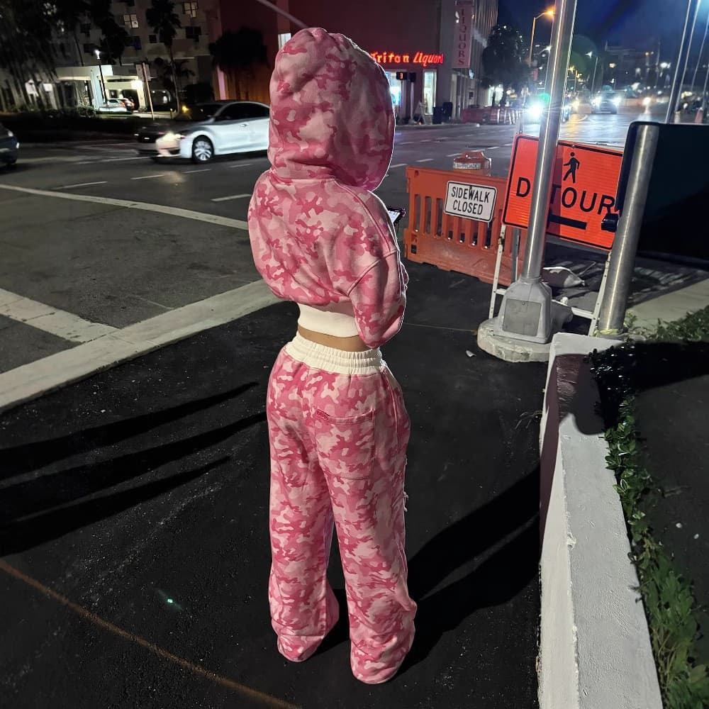 Ensemble sweat à capuche et jogging streetwear Y2K, pull hip-hop à capuche zippée, tenue décontractée deux pièces pour femme