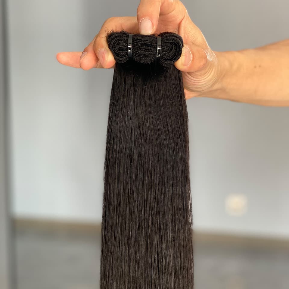 Synthetic Hair 12A Double Drawn Bone Straight Hair Curtain Bundles Real