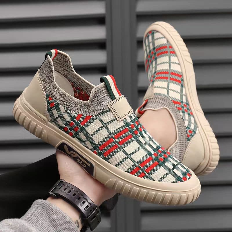 Men's Shoes Summer New Fly Woven Breathable Men's Mesh Panel Shoes Foreign Trade Trend Woven All-match Slip-on Casual Shoes