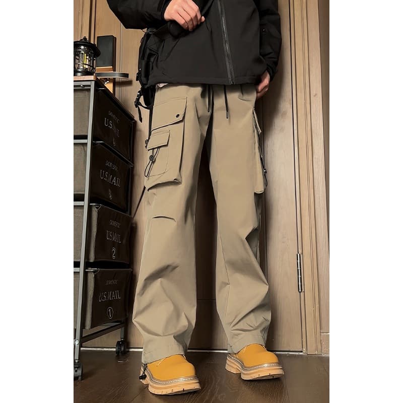 Spring Multi Pocket Workwear Pants, Men's Casual Pants, Loose And Trendy Brand Versatile Long Pants