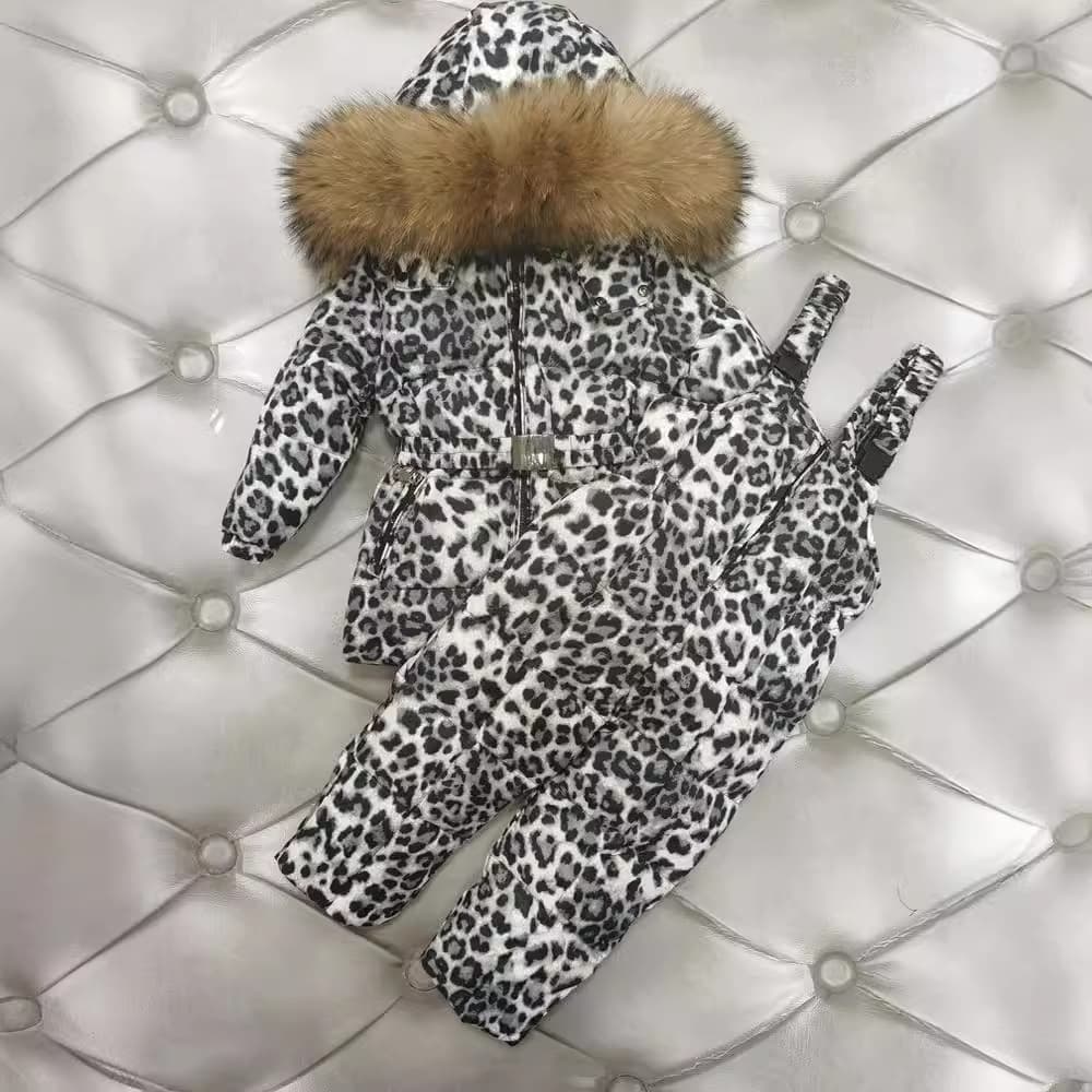Kids' Clothing Children's Down Jackets Children's Down Jacket Sets Fur Collar Thick Warm Two Piece Set